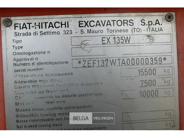 Fiat-hitachi graafmachine - afbeelding 20 van  20