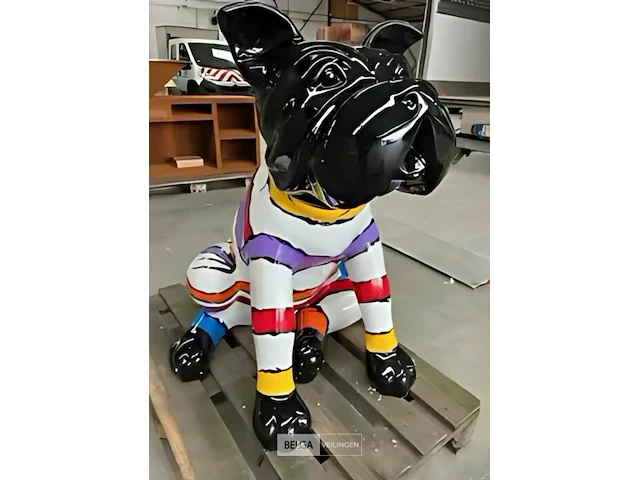 Fiberglass gestreepte hond - afbeelding 1 van  1