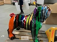 Fiberglass zwarte hond - afbeelding 1 van  1