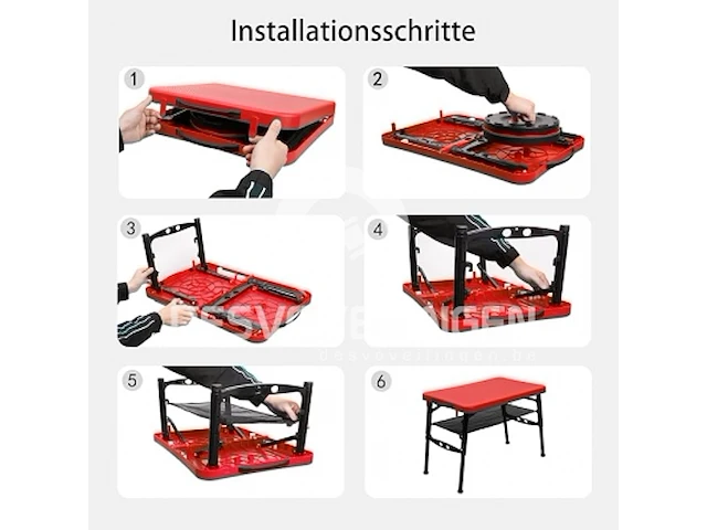 Fiemach draagbare klaptafel met klapkruk - afbeelding 3 van  6