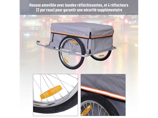 Fietskar transportaanhanger voor fiets afm. 140l - afbeelding 5 van  6