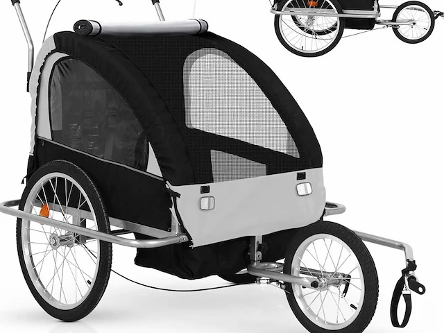Fietskar voor kinderen - 2 zitplaatsen, opvouwbaar - afbeelding 1 van  10