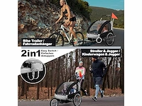 Fietskar voor kinderen - 2 zitplaatsen, opvouwbaar - afbeelding 4 van  10