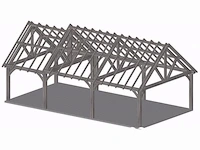 Fijnspar carport 10,5x5,5 inclusief gevel beplanking - afbeelding 4 van  32