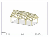 Fijnspar carport 10,5x5,5 inclusief gevel beplanking - afbeelding 23 van  32