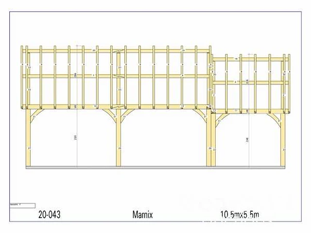 Fijnspar carport 10,5x5,5 inclusief gevel beplanking - afbeelding 31 van  32