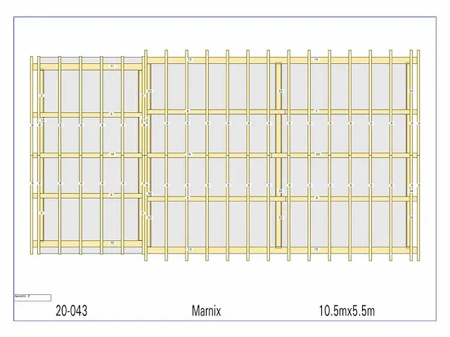 Fijnspar carport 10,5x5,5m - afbeelding 2 van  19