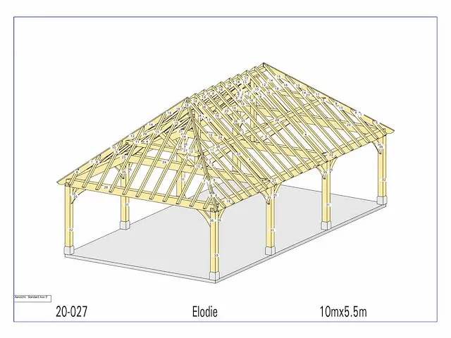 Fijnspar carport 10x5,5m - afbeelding 16 van  22