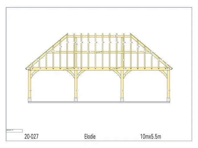 Fijnspar carport 10x5,5m - afbeelding 18 van  22