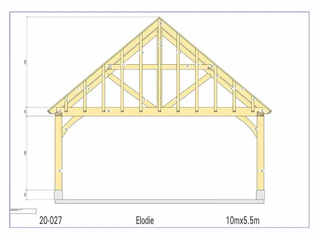 Fijnspar carport 10x5,5m - afbeelding 21 van  22