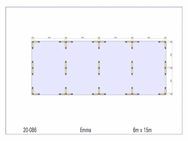 Fijnspar carport 15x6m - afbeelding 2 van  23