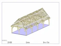 Fijnspar carport 15x6m - afbeelding 1 van  23