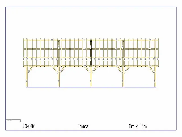 Fijnspar carport 15x6m - afbeelding 20 van  23