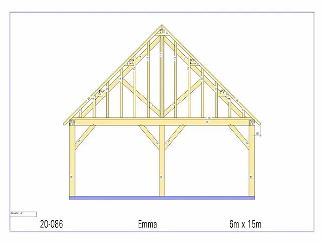 Fijnspar carport 15x6m - afbeelding 21 van  23