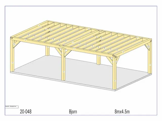 Fijnspar carport 8x4,5m - afbeelding 17 van  22