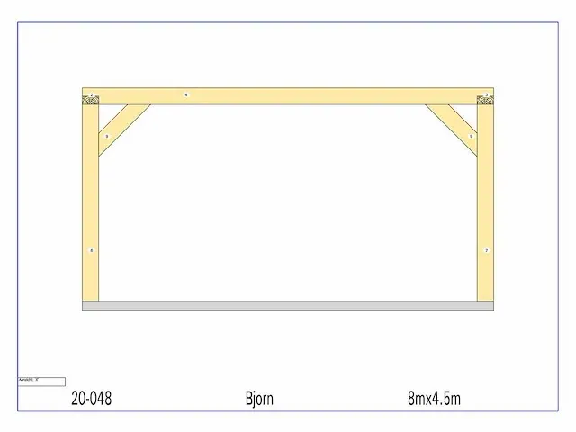 Fijnspar carport 8x4,5m - afbeelding 18 van  22