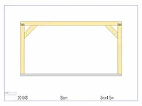 Fijnspar carport 8x4,5m - afbeelding 20 van  22