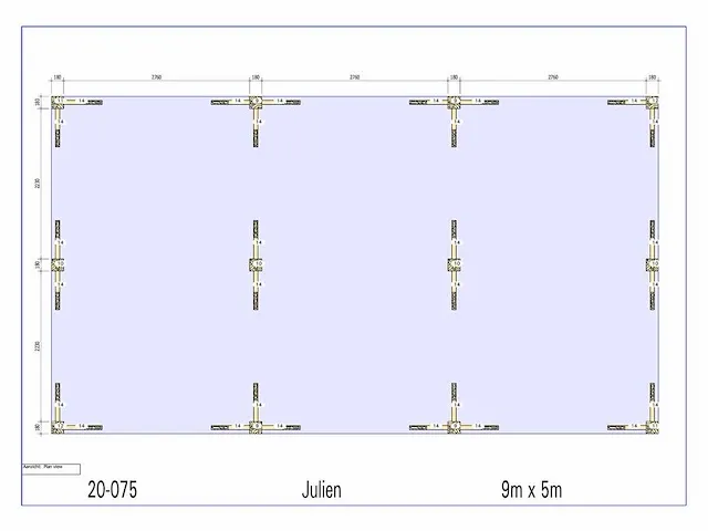 Fijnspar carport 9x5m - afbeelding 2 van  22