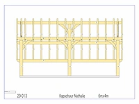 Fijnspar kapschuur/poolhouse met wand en dakbekleding - afbeelding 4 van  22