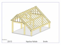 Fijnspar kapschuur/poolhouse met wand en dakbekleding - afbeelding 22 van  22