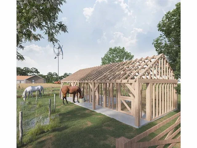 Fijnspar paardenstal 3 paarden 12x6m - afbeelding 1 van  29