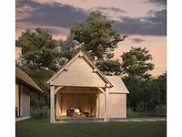 Fijnspar poolhouse 6x6m met dak en wandbekleding - afbeelding 1 van  30