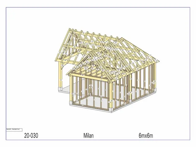 Fijnspar poolhouse 6x6m met dak en wandbekleding - afbeelding 23 van  30