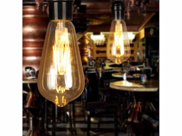 Filamentlamp st64 amber – e27 fitting - dimbaar (100x) - afbeelding 2 van  4