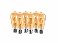 Filamentlamp st64 amber – e27 fitting - dimbaar (100x) - afbeelding 3 van  4