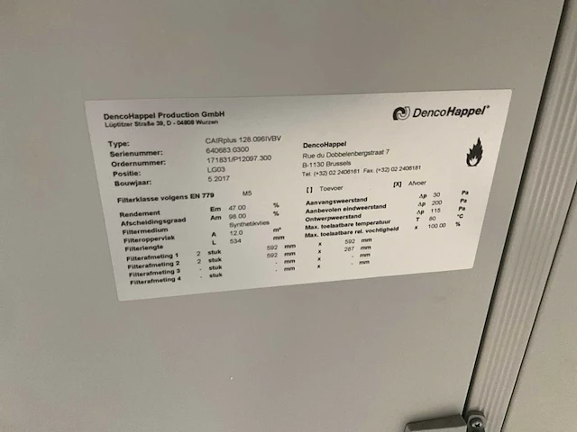 Filterafzuiginstallatie dencohappel cairplus 128.096 ivbv - afbeelding 9 van  9