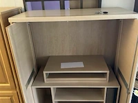 Fineer eiken computerkast h150xb120xd58 cm - afbeelding 1 van  4