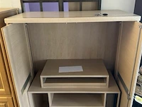 Fineer eiken computerkast h150xb120xd58 cm - afbeelding 2 van  4