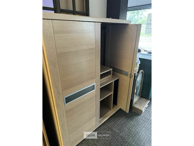 Fineer eiken computerkast h150xb120xd58 cm - afbeelding 4 van  4