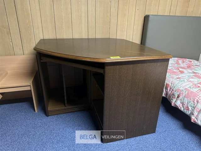 Fineer eiken hoekbureel l105xb105xh77 cm - afbeelding 1 van  4