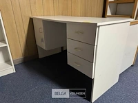 Fineer houten bureel en boekenkast wit - afbeelding 3 van  4