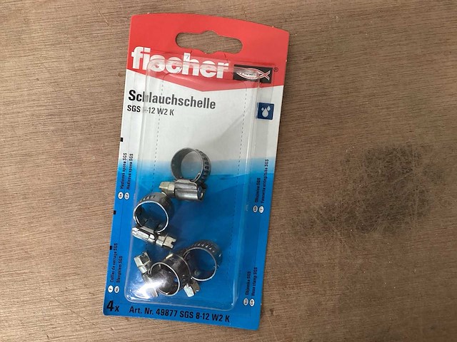 Fischer 49877 rvs slangklem 8-12, 4 stuks (30x) - afbeelding 1 van  3