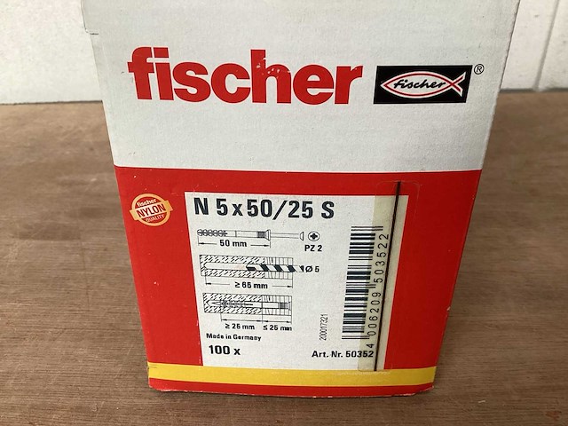 Fischer 50352 slagplug 5 x 50, doos 100 stuks (24x) - afbeelding 2 van  2