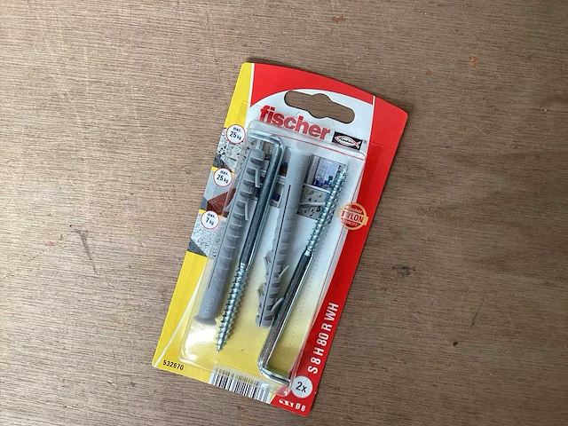 Fischer 532670 nylon plug met schroefduim blister 2 stuks (60x) - afbeelding 1 van  5