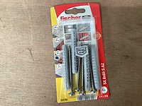 Fischer 532740 nylon plug met rvs schroef 6x80 blister 4 stuks (40x) - afbeelding 1 van  6