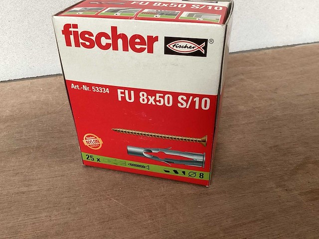 Fischer 53334 hollewandplug 8x50 met schroef, doos 25 stuks (63x) - afbeelding 2 van  4