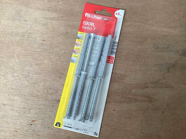 Fischer 544550 nylon slagplug met schroef 6x80 blister 4 stuks (60x) - afbeelding 2 van  6