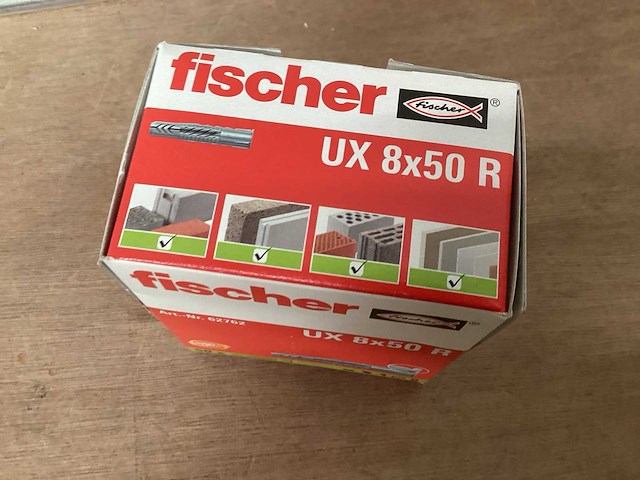 Fischer 62762 ux plug 8 x 50, doos 50 stuks (34x) - afbeelding 2 van  4