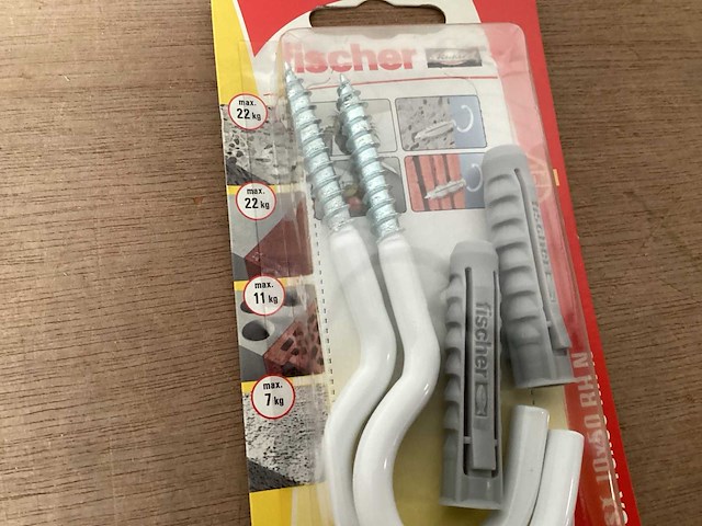 Fischer 90911 schroefhaak 10x50 wit, 2 stuks (30x) - afbeelding 3 van  6