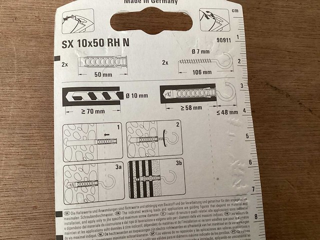 Fischer 90911 schroefhaak 10x50 wit, 2 stuks (30x) - afbeelding 5 van  6