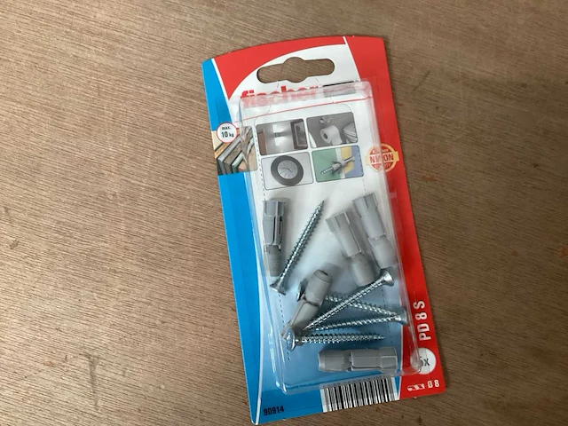 Fischer 90914 nylon hollewandplug met schroef, blister 5 stuks (100x) - afbeelding 1 van  6