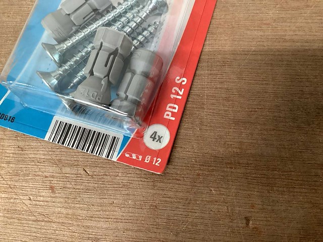 Fischer 90916 hollewandplug pd12 met schroef, 4 stuks (80x) - afbeelding 1 van  4