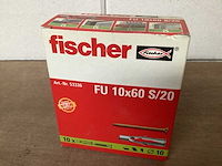 Fischer fu 10x60 s/20 nylon hollewand plug met schroef, doos 10 stuks (81x) - afbeelding 2 van  5