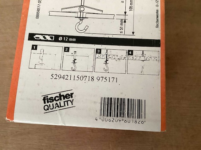 Fischer kdh3 kiepplug 105 mm, met haak, doos 25 stuks (10x) - afbeelding 3 van  4