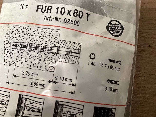 Fischer slagplug 10 x 80, 10 pack (49x) - afbeelding 6 van  6
