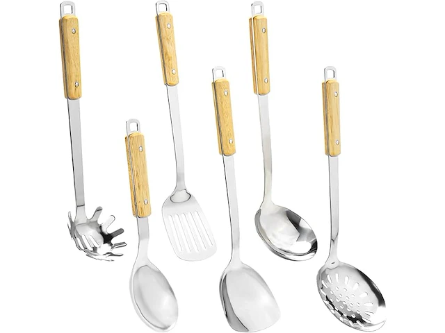 Fjnatinh wok spatel en lepel gereedschapsset - afbeelding 1 van  4